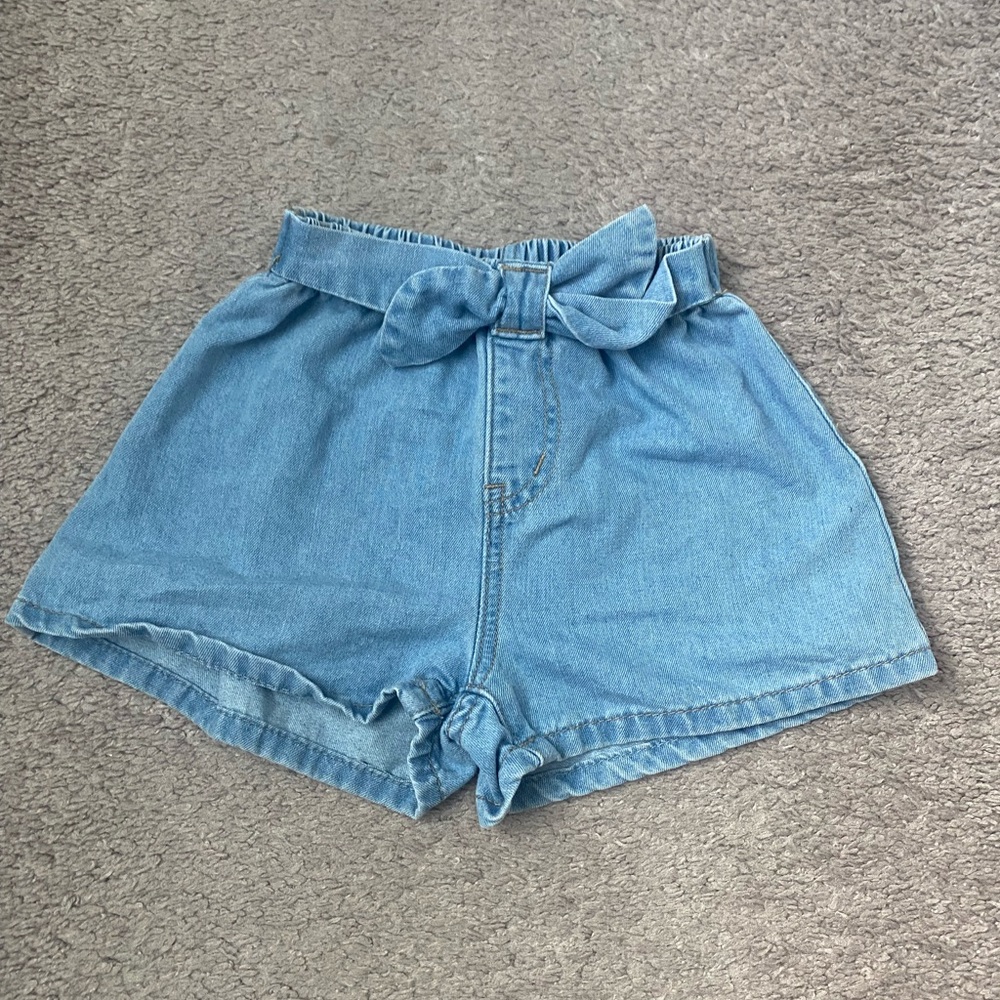 🦋Girls Denim Shorts with Bow Belt